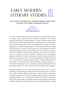 1 `The art of known and feeling sorrows`: Rethinking Capitalist