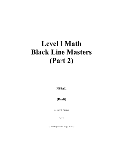 Level I Math Black Line Masters (Part 2)