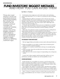 Fund Investors` Biggest Mistakes and How You Can Avoid Them