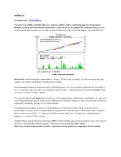 AUSTRALIA Growing Areas: Winter Wheat Though