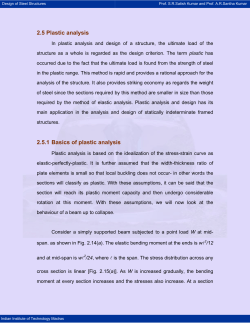2.5 Plastic analysis 2.5.1 Basics of plastic analysis