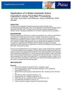 Application of a Water-Insoluble Active Ingredient Using Fluid Bed