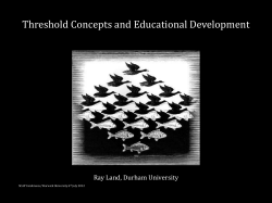 Threshold Concepts and Educational Development
