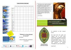 Revision Plan - Exam Advice - Top Tips