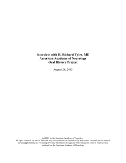 Interview with H. Richard Tyler, MD