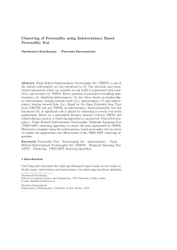 Clustering of Personality using Indeterminacy Based Personality Test