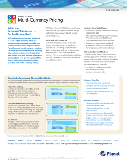 Multi-Currency Pricing Sales Sheet