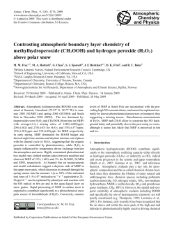 Contrasting atmospheric boundary layer chemistry of