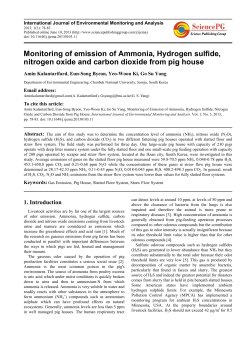 Monitoring of emission of Ammonia, Hydrogen sulfide, nitrogen