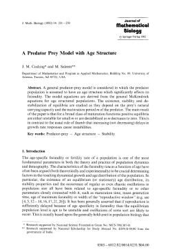 A predator prey model with age structure