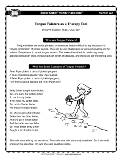 Tongue Twisters as a Therapy Tool