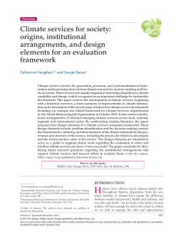 Climate services for society: origins, institutional arrangements, and