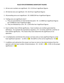 Significant Figures - Ivy Tech -