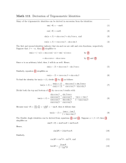 Derivation of Trigonometric Identities