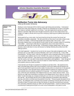 Spring 2015 Newsletter - Johnston Education Association