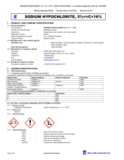 SODIUM HYPOCHLORITE, 5%Chemical Treatment