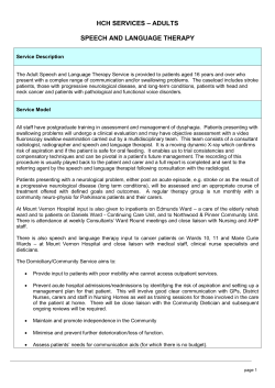 hch services &ndash; adults speech and language therapy