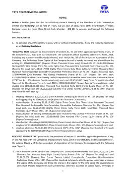 Notice of EGM July 29 2016