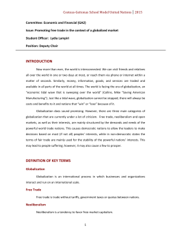 2. Promoting free trade in the context of a globalized