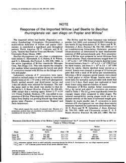 NOTE Response of the Imported Willow Leaf Beetle to Bacillus