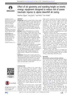 Effect of ski geometry and standing height on kinetic energy