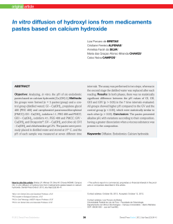 in vitro diffusion of hydroxyl ions from medicaments pastes based on