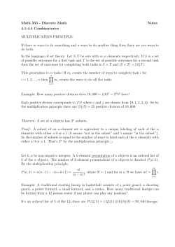 Math 355 - Discrete Math Notes 4.1