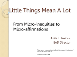 Presenter Anita Jenious` Slide Deck