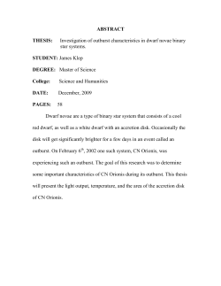 ABSTRACT THESIS: Investigation of outburst characteristics in