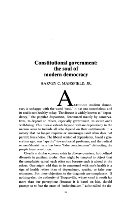 Constitutional government: the soul of modern democracy