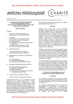 Ensuring Good Scientific Practice - Charit&eacute;