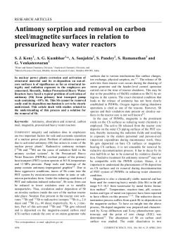 Antimony sorption and removal on carbon steel