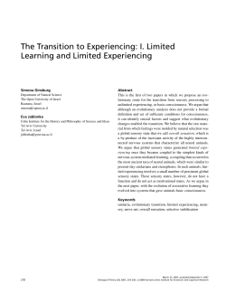 The Transition to Experiencing - Indiana University Cognitive
