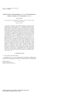 Partial Fraction Decomposition in C(z) and Simultaneous Newton