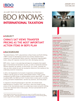 china`s sat views transfer pricing as the most important action items