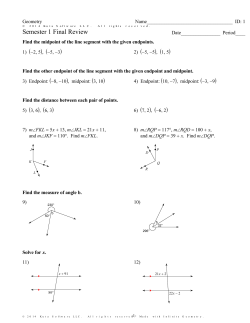 Infinite Geometry - Semester 1 Final Review
