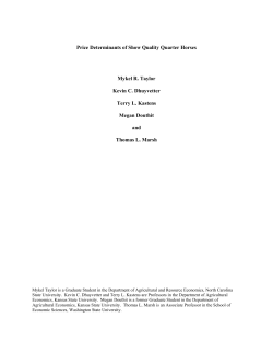Price Determinants of Show Quality Quarter Horses