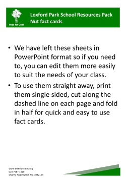 our school pack of Nut Fact Cards