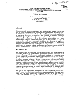 Limiting Factors for the Bioremediation of