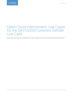 Use Cases for the QFX10000 Coherent DWDM