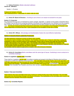 Bylaw Revisions - Professional Opticians of Florida