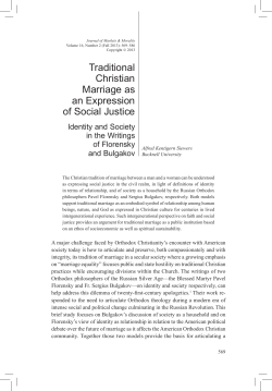 Traditional Christian Marriage as an Expression of Social Justice