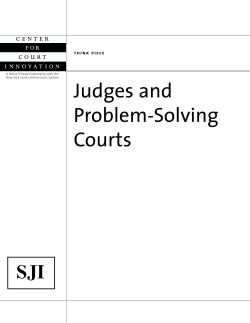 Judges and Problem-Solving Courts