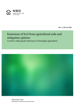 Emissions of N2O from agricultural soils and mitigation options: