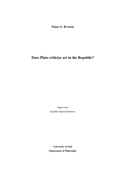 Does Plato criticize art in the Republic?