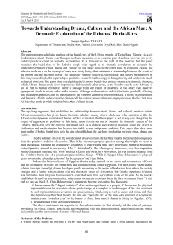 Towards Understanding Drama, Culture and the African Man: A