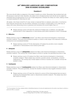 ap&reg; english language and composition 2008 scoring