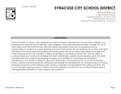 Habits Unit - The Syracuse City School District