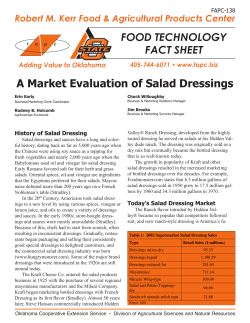 A Market Evaluation of Salad Dressings