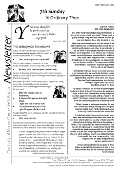 Newsletter - Our Lady of Mount Carmel and St Patrick